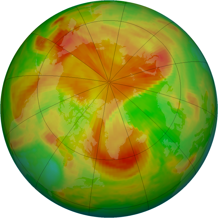 Arctic ozone map for 14 May 1998
